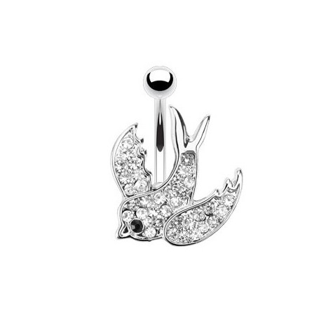 Piercing nombril hirondelle cristal blanc Piercing nombril6,75 €