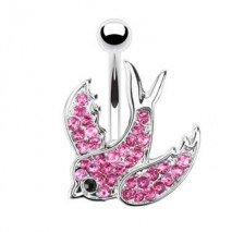 Piercing nombril hirondelle cristal rose Piercing nombril6,75 €