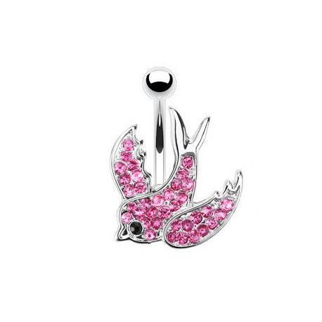 Piercing nombril hirondelle cristal rose Piercing nombril6,75 €