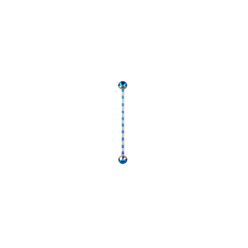 Piercing industriel 35mm bleu clair zébré Rolx Piercing oreille5,60 €