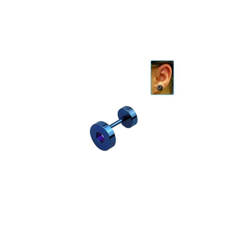 Faux piercing d'oreille tunnel de 6mm acier bleu Wyte Faux piercing4,49 €