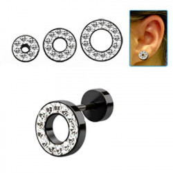 Faux piercing tunnel de 10mm noir et cristal blanc Volij Faux piercing5,99 €