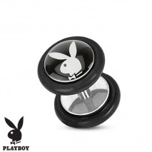 Faux piercing plug playboy noir et lapin blanc Faux piercing3,49 €