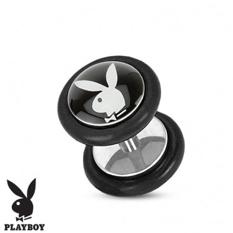 Faux piercing plug playboy noir et lapin blanc Faux piercing3,49 €