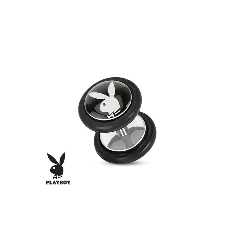 Faux piercing plug playboy noir et lapin blanc Faux piercing3,49 €