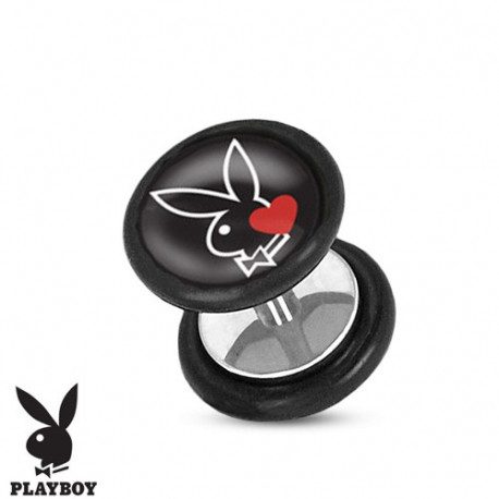 Faux piercing plug playboy lapin noir et cœur rouge Faux piercing3,49 €
