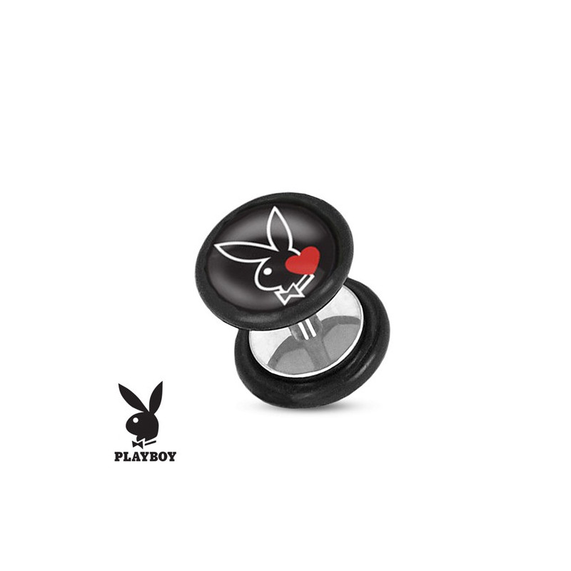 Faux piercing plug playboy lapin noir et cœur rouge Faux piercing3,49 €