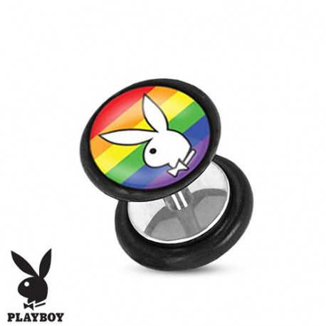 Faux piercing plug playboy blanc et arc en ciel Faux piercing3,49 €