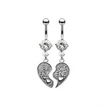 Piercings nombril deux demi cœurs blanc Xad Piercing nombril11,49 €