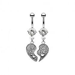 Piercings nombril deux demi cœurs blanc Xad Piercing nombril11,49 €