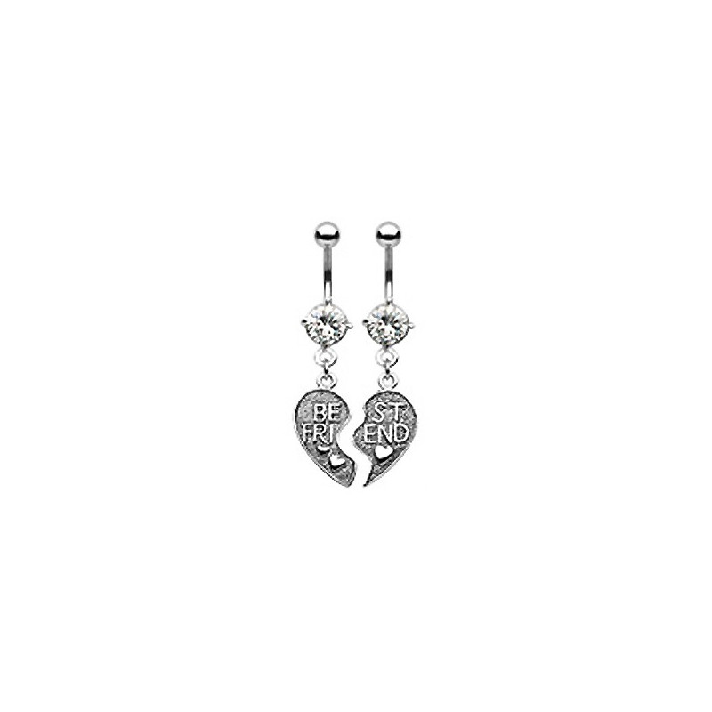Piercings nombril deux demi cœurs blanc Xad Piercing nombril11,49 €