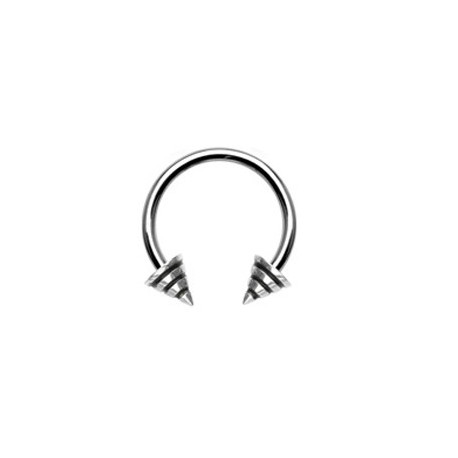Piercing fer à cheval 10mm pics rayés noir Mope Piercing oreille4,49 €