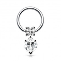Piercing anneau 10 x 1,2mm avec un coeur en zirconium blanc Haxi Piercing oreille4,65 €