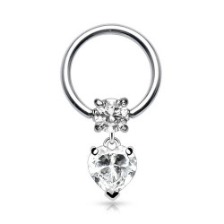 Piercing anneau 10 x 1,2mm avec un coeur en zirconium blanc Haxi Piercing oreille4,65 €