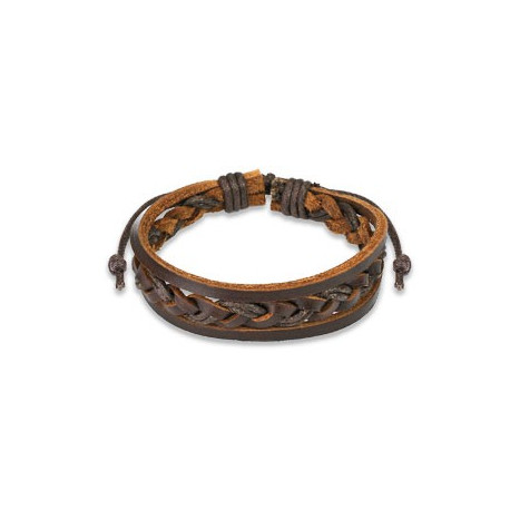 Bracelet marron tressé avec cordes de cuir Bijoux4,60 €