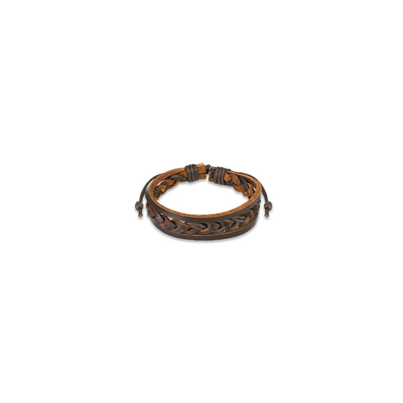 Bracelet marron tressé avec cordes de cuir Bijoux4,60 €
