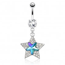 Piercing nombril avec étoile en zirconium bleu et blanc Piercing nombril10,49 €