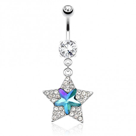 Piercing nombril avec étoile en zirconium bleu et blanc Piercing nombril10,49 €