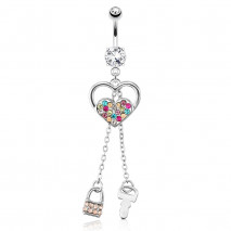 Piercing nombril cœur et cadenas avec clé Kupo Piercing nombril8,80 €