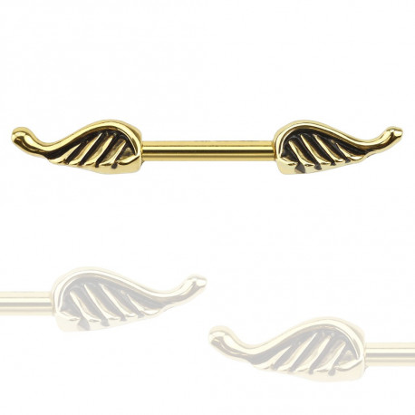 Piercing téton 11mm ailes d'ange doré Dytu Piercing téton4,75 €