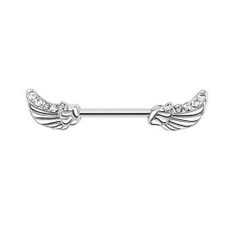 Piercing téton 14mm ailes d'ange blanche Dujo Piercing téton4,75 €