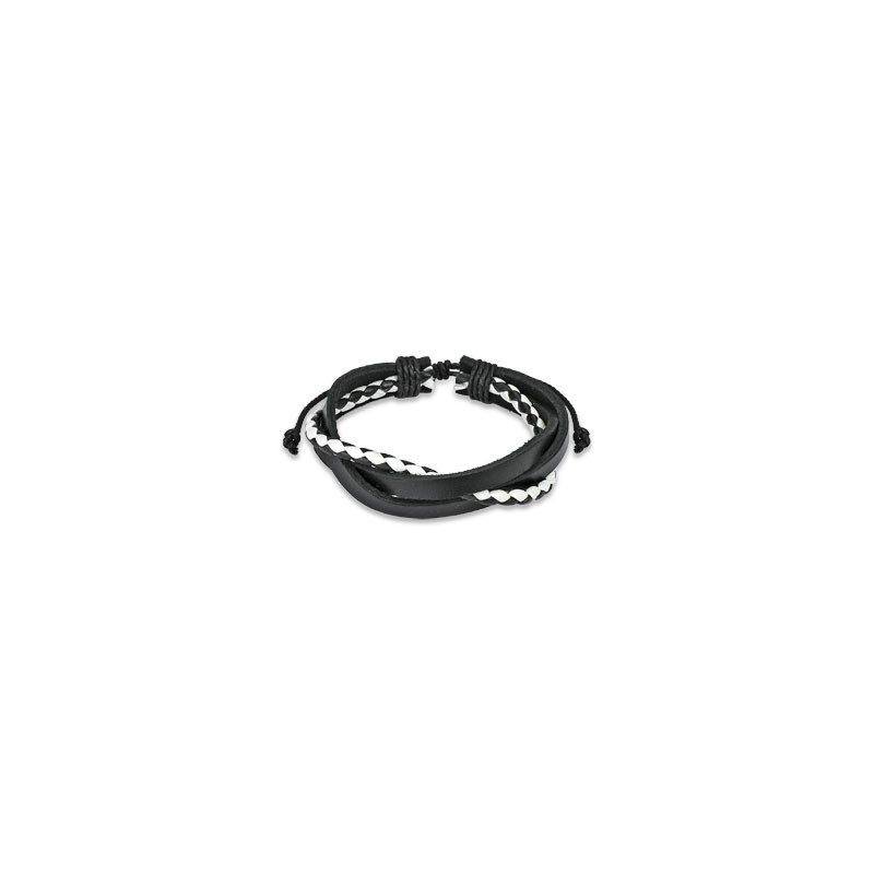 Bracelet en cuir blanc et noir entrelacé Kuop Bijoux4,60 €