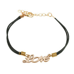Bracelet en cuir noir et logo love Qop Bijoux4,30 €