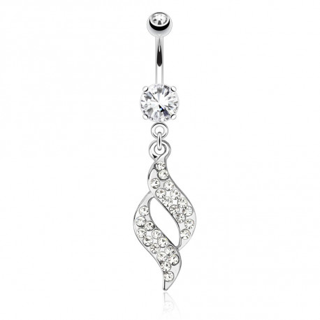 Piercing nombril feuille avec zirconium blanc Bazy Piercing nombril7,65 €