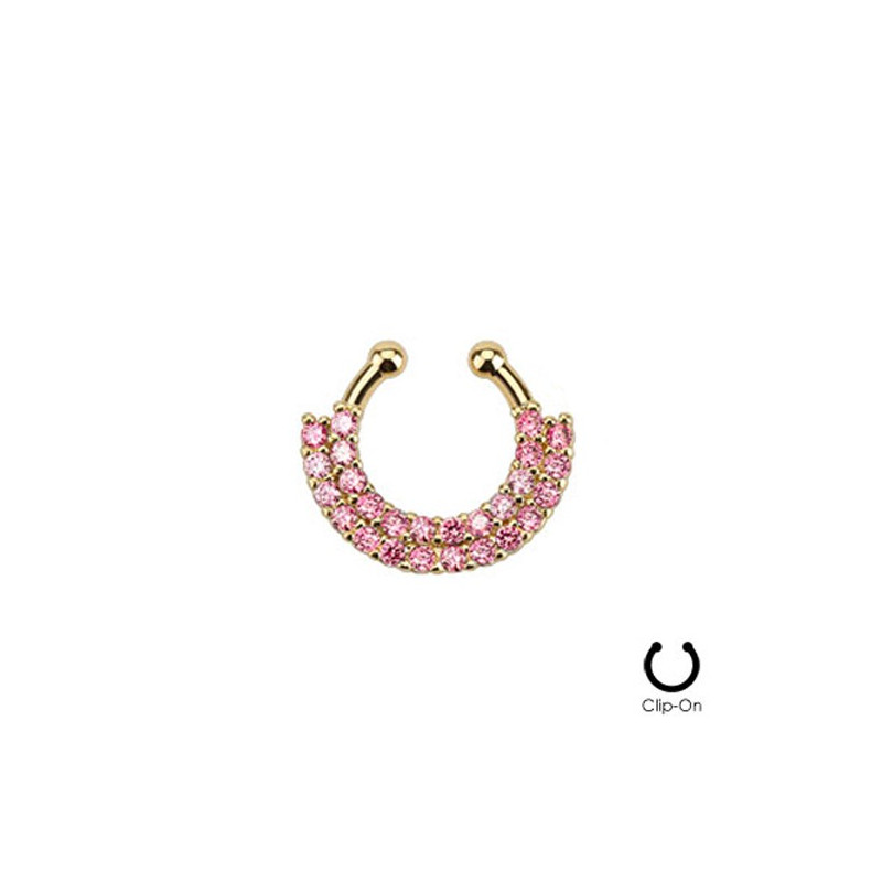 Faux piercing doré septum zirconium rose Wyt Faux piercing11,49 €