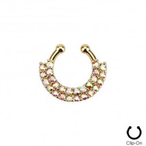 Faux piercing doré septum zirconium aurore boréale Faux piercing11,49 €