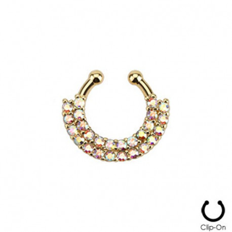 Faux piercing doré septum zirconium aurore boréale Faux piercing11,49 €