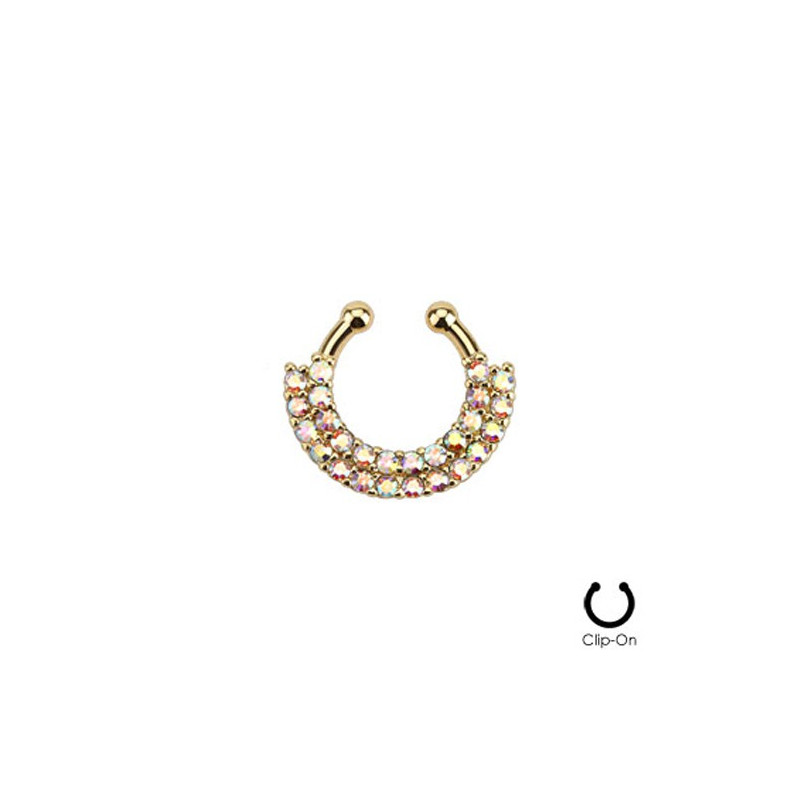 Faux piercing doré septum zirconium aurore boréale Faux piercing11,49 €