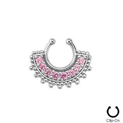 Piercing arcade 8 mm anodisé rose