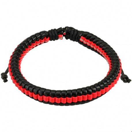 Bracelet cuir noir et rouge tressé Axop Bijoux4,60 €