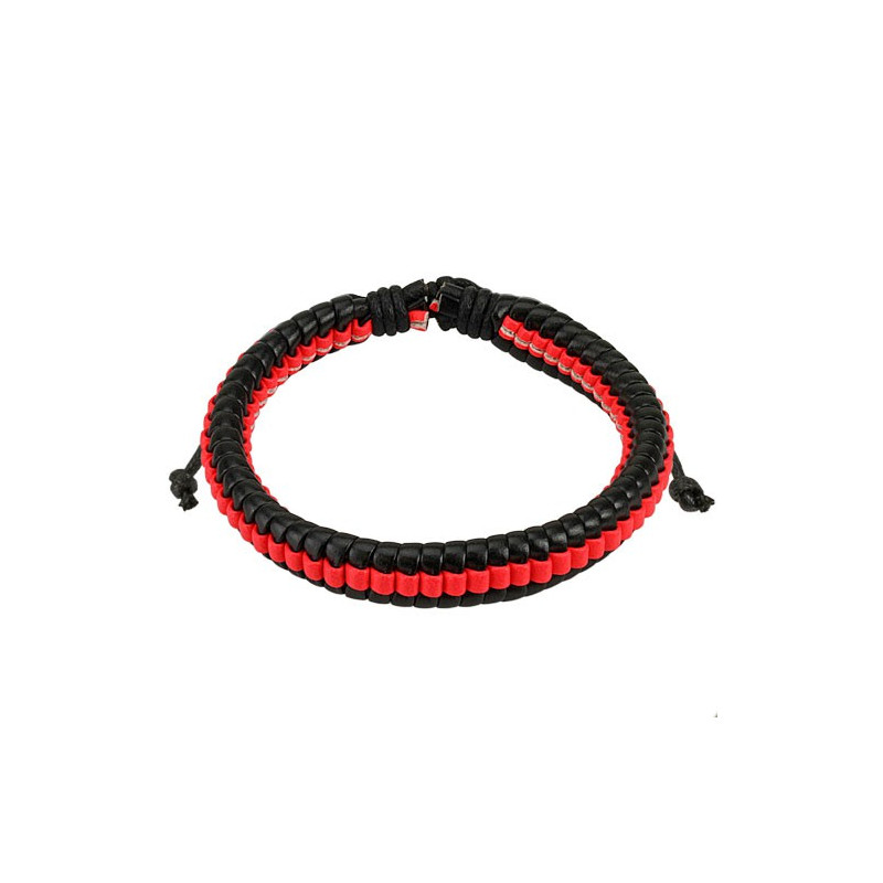 Bracelet cuir noir et rouge tressé Axop Bijoux4,60 €