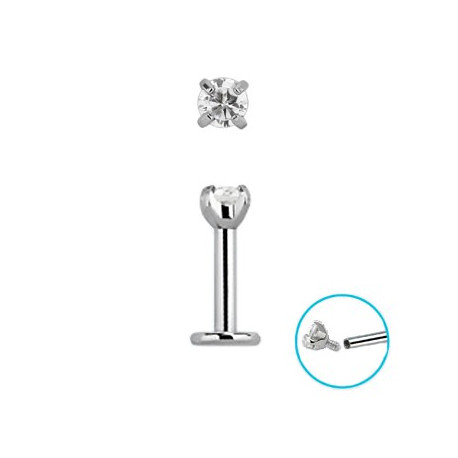 Piercing labret 6 x 1,2mm zirconium blanc Vay Piercing labret4,49 €