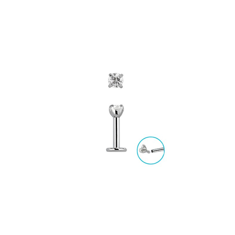 Piercing labret 6 x 1,2mm zirconium blanc Vay Piercing labret4,49 €