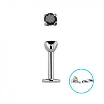 Piercing labret 8 x 1,2mm zirconium noir Kay Piercing labret4,49 €