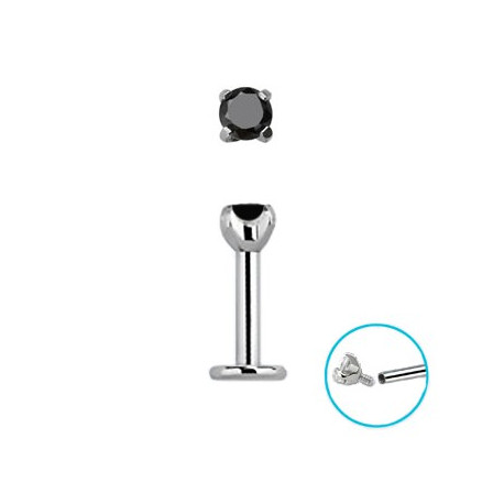 Piercing labret 10 x 1,2mm zirconium noir Kom Piercing labret4,49 €