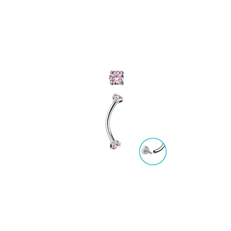 Piercing arcade 10mm avec zirconium 3mm rose Syr Piercing arcade6,49 €