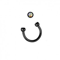 Piercing fer à cheval 10 x1,2mm noir boules cristal aurore boréale Piercing oreille4,85 €