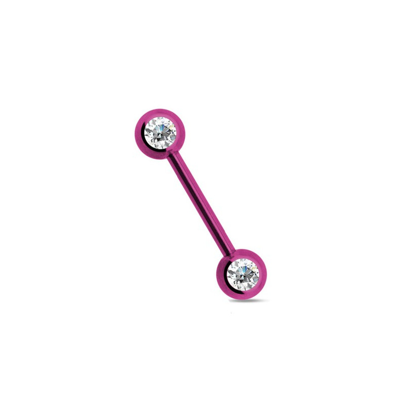 Piercing téton 14mm violet et cristal blanc Syhu Piercing téton5,49 €