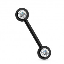 Piercing téton 14mm noir et cristal blanc Saza Piercing téton5,49 €
