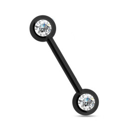 Piercing téton 14mm noir et cristal blanc Saza Piercing téton5,49 €