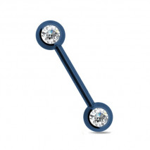 Piercing téton 14mm bleu et cristal blanc Satay Piercing téton5,49 €