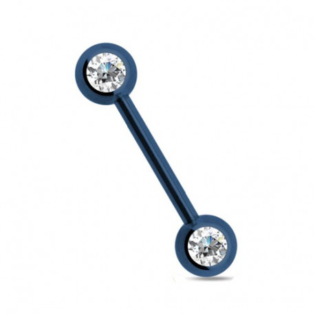 Piercing téton 14mm bleu et cristal blanc Satay Piercing téton5,49 €