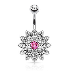 Piercing nombril fleur en zirconium rose et blanc Baz Piercing nombril7,49 €
