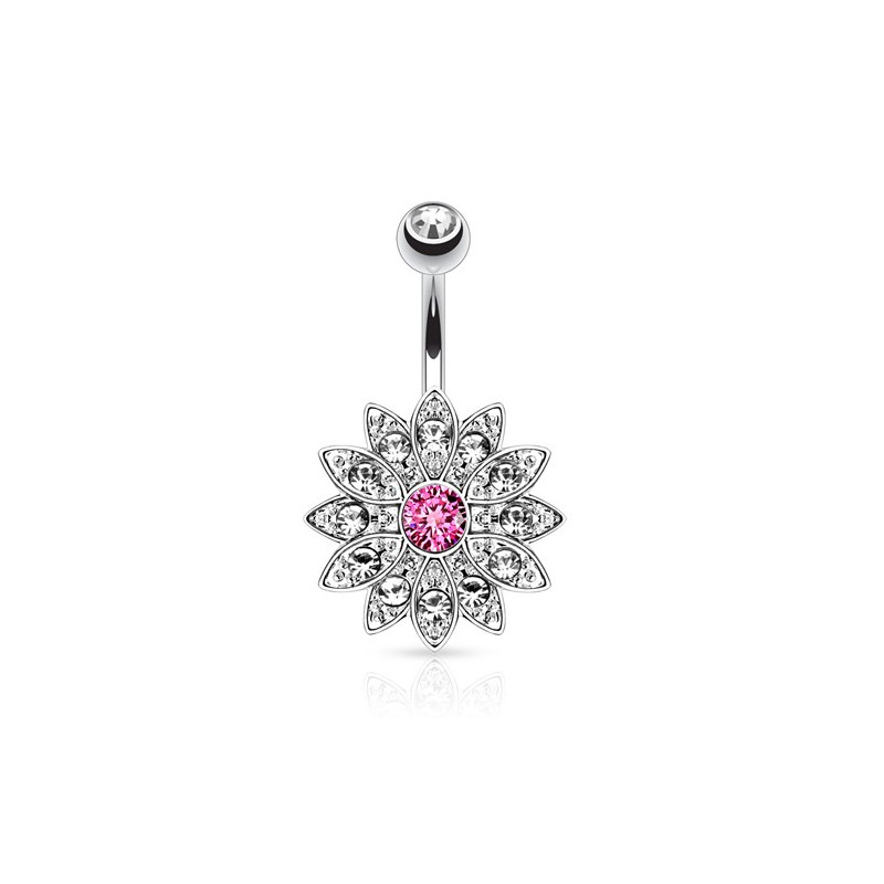 Piercing nombril fleur en zirconium rose et blanc Baz Piercing nombril7,49 €