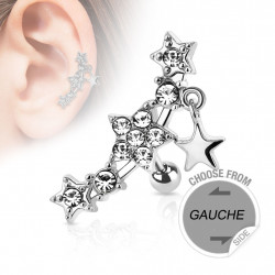 Piercing cartilage tragus étoile et cristal blanc gauche Bazy Piercing oreille6,90 €