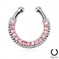 Piercing arcade 8 mm anodisé rose